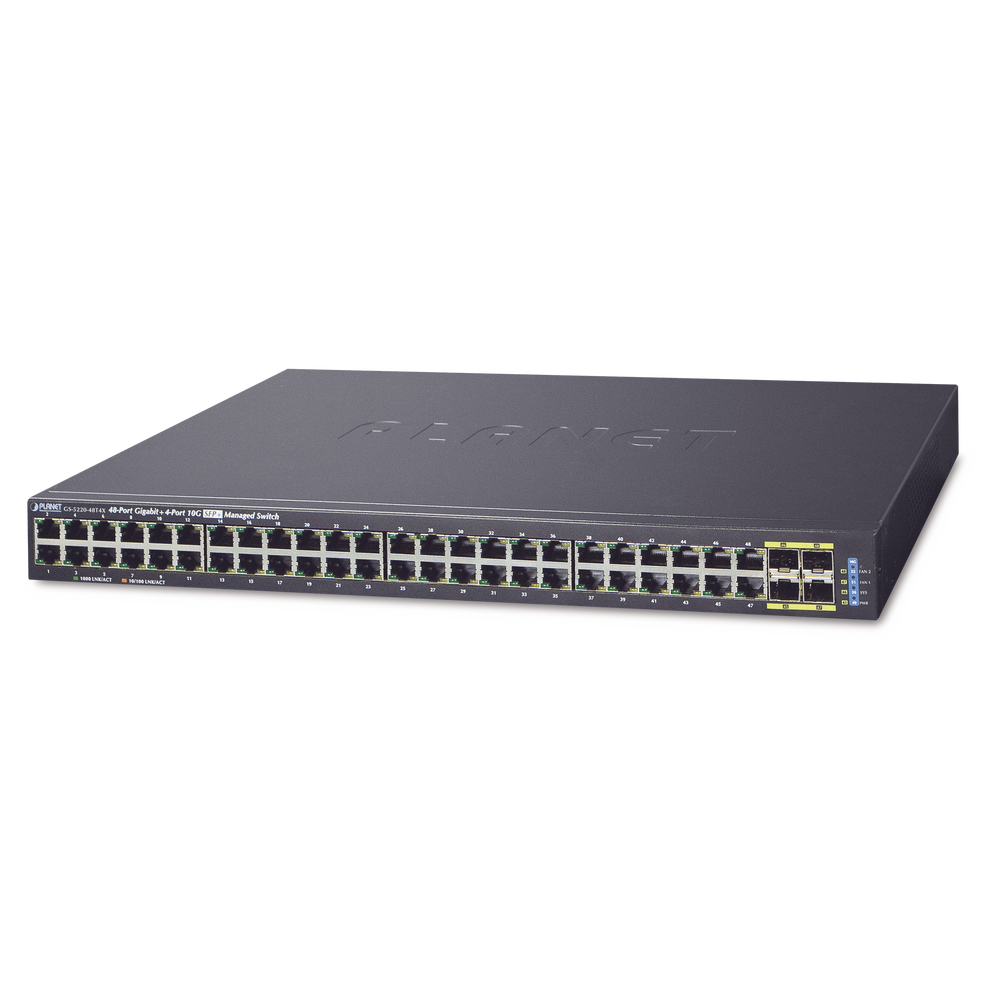 L2+ 48-Port 10/100/1000Mbps + 4-Port Shared SFP + 4-Port 10G SFP+ Managed Switch with Hardware Layer3 IPv4/IPv6 Static Routing