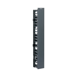 Organizador Vertical Sencillo NetRunner, para Rack Abierto de 45 Unidades, 4.9in de Ancho, Color Negro