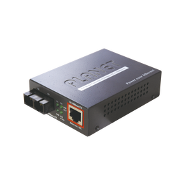 Convertidor de medios 100 Mbps UTP PoE/fibra óptica Mono-Modo hasta 15 Km, conector SC