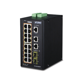 Switch Industrial Administrable 16 puertos 10/100/1000 T 802.3at PoE + 2 Puertos 10/100/1000 T + 2 puertos 100/1000 X SFP