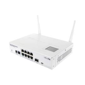 MikroTik Cloud Router Switch CRS109-8G-1S-2HnD-IN - Conmutador - L3 - inteligente - 7 x 10/100/1000 + 1 x 10/100/1000 (PoE) + 1 x Gigabit SFP - sobremesa - PoE pasivo - alimentación cc