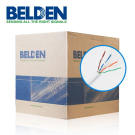 CABLE UTP CAT5E BELDEN 5663U5 009U1000 FORRO PVC BLANCO CMR 4 PARES 100 MHZ CALIBRE 24 AWG 100% COBRE USO INTERIOR ESPECIAL PARA INSTALACIONES SEGURIDAD, CCTV, VIDEO, DATOS BOBINA 1000 PIES 305 METROS
