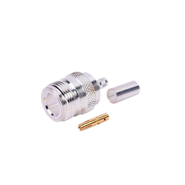 Conector N Hembra de Anillo Plegable para Cables RG-58/U, Níquel/ Oro/ Teflón.