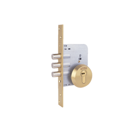 Cerradura de embutir auxiliar de bulones, sin resbalón y escudo E300L. Cerradura de embutir auxiliar de bulones, sin resbalón y escudo E300L.
