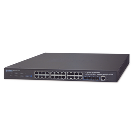 Switch Administrable Capa 3, 24-Puertos 10/100/1000T + 4-Puertos 10G SFP+, Apilable