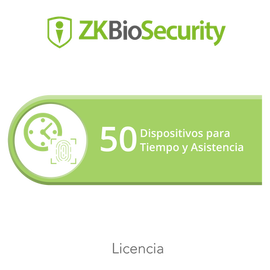 Licencia para ZKBiosecurity permite gestionar hasta 50 dispositivos para tiempo y asistencia
