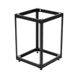 Rack Abierto de 4 Postes Instalación Pared o Piso de 14 Unidades, ¡Ideal para Equipo de Audio!
