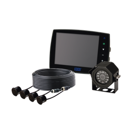 Sistema alámbrico de cámara y monitor de 5.6” con sensores de reversa
