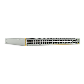 Switch PoE+ Stackeable Capa 3, 48 puertos 10/100/1000 Mbps + 4 puertos SFP+ 10 G y dos bahías hotswap PSU, Versión Federal