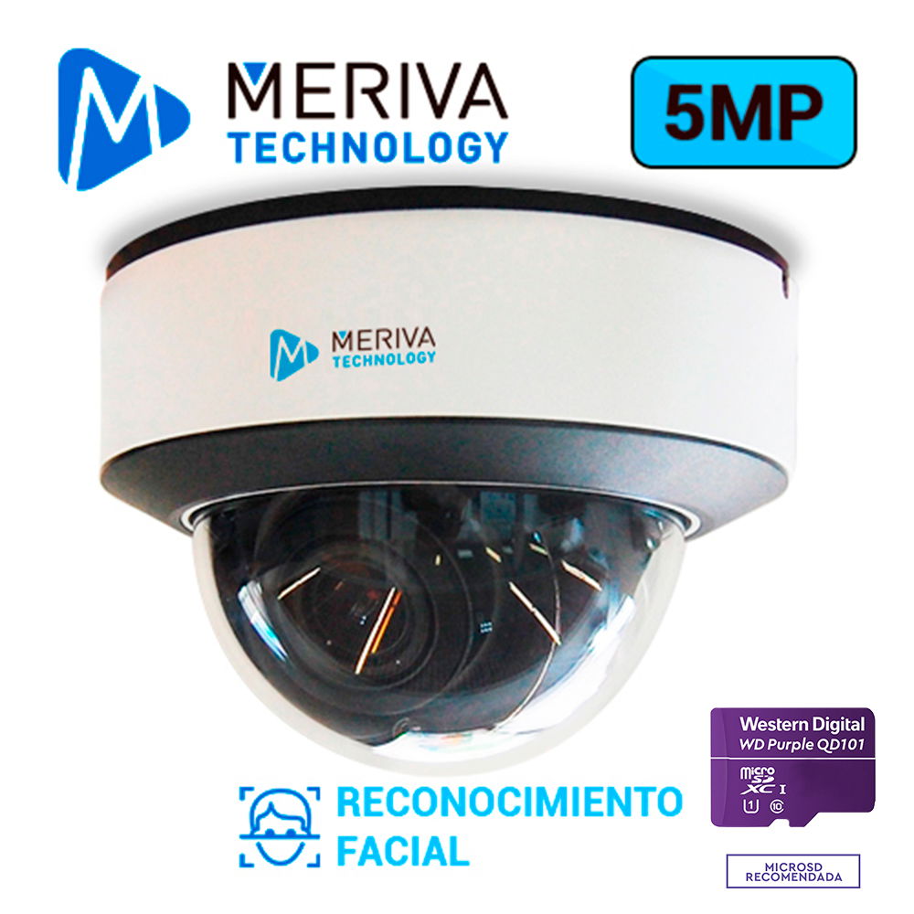 CAMARA IP DOMO MERIVA TECHNOLOGY MVD-E500V / 5MP / H.265 / 3.3-12MM / 50M IR / SLOT MICRO SD / SALIDA BNC / CAMARA HIBRIDA / 1 ENTRADA + 1 SALIDA AUDIO + 1 MICROFONO INTEGRADO / FACE-RECOGNITION / MIA INTEGRADO / IP67 & IK10 / METALICA / POE / 12VDC CAMARA IP DOMO MERIVA TECHNOLOGY MVD-E500V / 5MP / H.265 / 3.3-12MM / 50M IR / SLOT MICRO SD / SALIDA BNC / CAMARA HIBRIDA / 1 ENTRADA + 1 SALIDA AUDIO + 1 MICROFONO INTEGRADO / FACE-RECOGNITION / MIA INTEGRADO / IP67 & IK10 / METALICA / POE / 12VDC