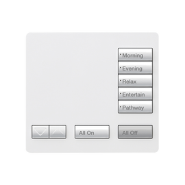 Teclado seetouch, sobre mesa 5 botones,  Botonera Retroiluminada / programe escenas diferentes en cada botón.