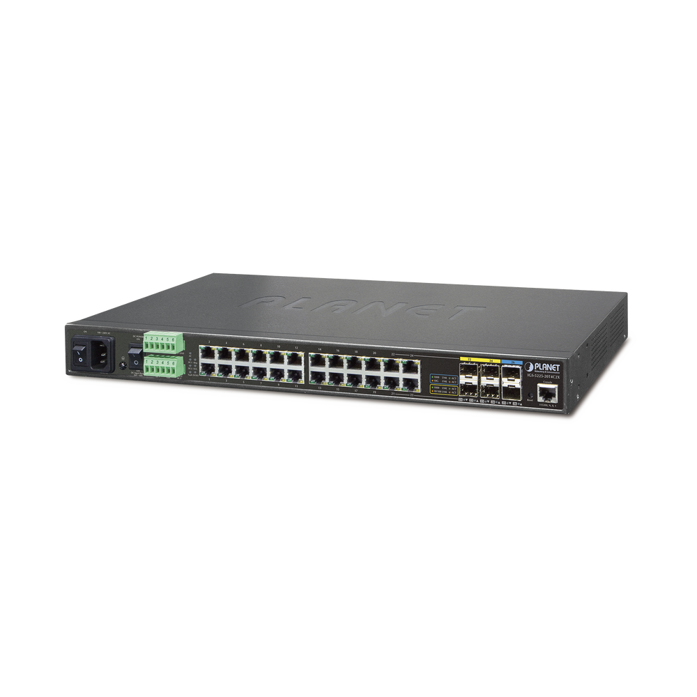 Switch Industrial Administrable L2+ 24 Puertos ,4 Combo SFP, 2 SFP+ 10G (-40 a 75ºC)