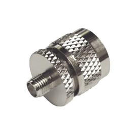 Adaptador en Línea de Conector SMA Hembra a UHF Macho (PL-259), Níquel/ Oro/ Teflón.