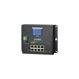 Switch Industrial Flat-Type 8 Puertos Gigabit C/PoE 802.3at, 2 Puertos SFP, LCD