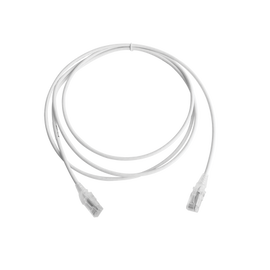 Patch Cord MC6 Modular Cat6 UTP, CM/LS0H, 7ft, Color Blanco, Diámetro Reducido (28AWG), Versión Bulk (Sin Empaque Individual)