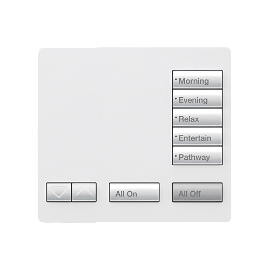 Teclado seetouch, sobre mesa 5 botones,  Botonera Retroiluminada / programe escenas diferentes en cada botón.