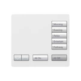 Teclado seetouch, sobre mesa 5 botones,  Botonera Retroiluminada / programe escenas diferentes en cada botón.