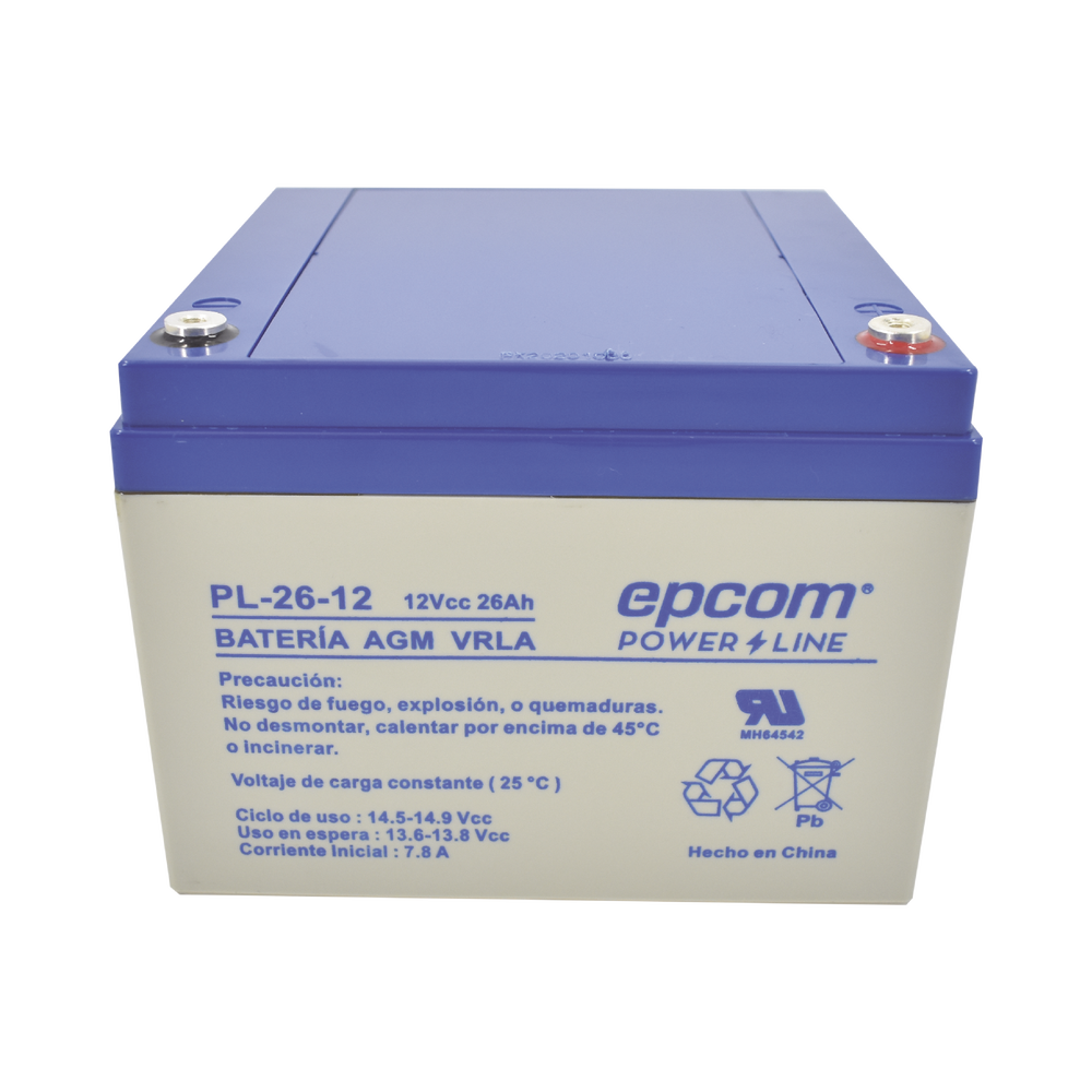 Batería con Tecnología AGM/VRLA, 26 Ah. 12 Vcd