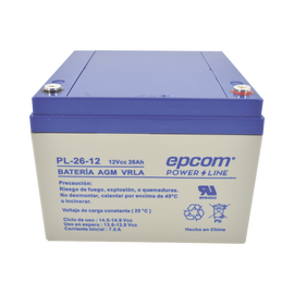 Batería con Tecnología AGM/VRLA, 26 Ah. 12 Vcd