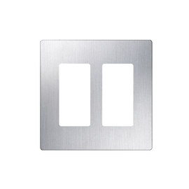 Placa de pared 2 espacios, diseño tipo metálico, para atenuador (dimmer), apagador ó control remoto inalámbrico LUTRON.