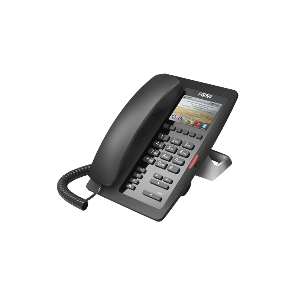 Teléfono para Hotelería, profesional de gama alta con pantalla LCD de 3.5 pulgadas a color, 6 teclas programables para servicio rápido (Hotline) PoE