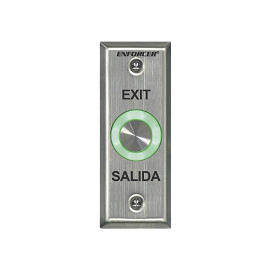 Botón de salida con aro iluminado color verde y rojo / IP65 / Buzzer / función toggle (enclavado) / Función temporizado / dos salidas de contacto NC/NO/ placa de acero inoxidable