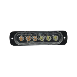 Luz direccional con 6 LEDS, color ambar/claro, 12-24 VCD