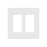 Placa de pared 2 espacios, para atenuador (dimmer), apagador ó control remoto inalámbrico LUTRON.