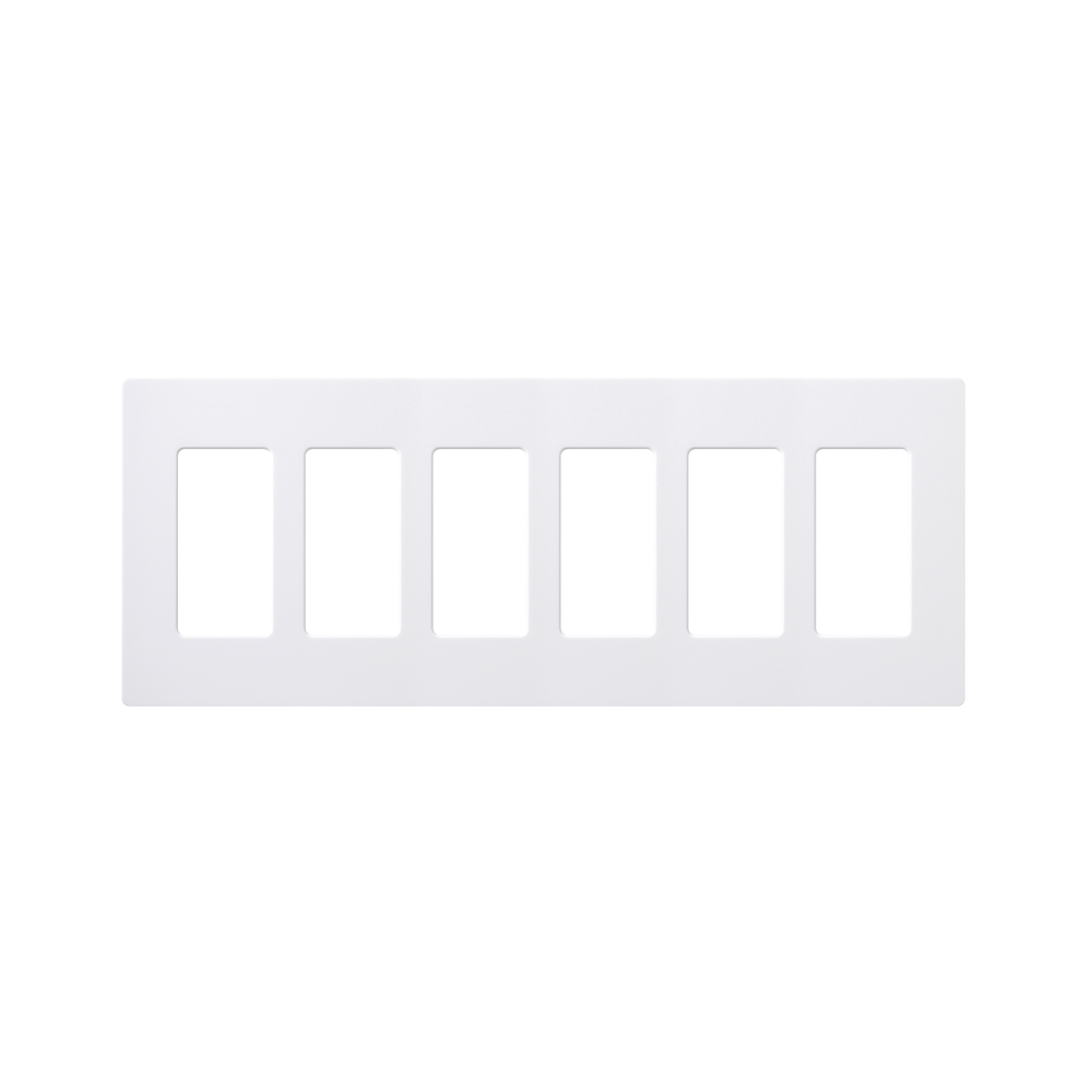 Placa de pared 6 espacios, para atenuador (dimmer), switch ó control remoto PICO inalámbrico