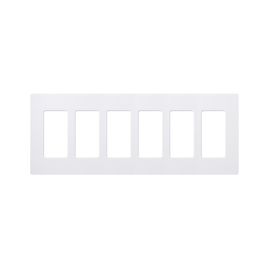 Placa de pared 6 espacios, para atenuador (dimmer), switch ó control remoto PICO inalámbrico