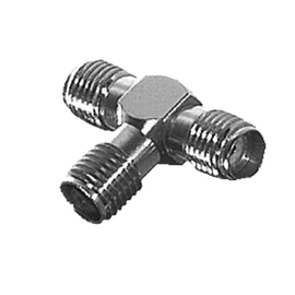 Adaptador en Forma T, de Triple Conectores SMA Hembra, Níquel/ Oro/ Teflón.