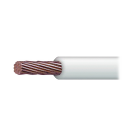 Cable 8 awg  color blanco,Conductor de cobre suave cableado. Aislamiento de PVC, autoextinguible. BOBINA 100 MTS
