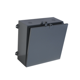 Gabinete Eléctrico de lamina galvanizada de 584 x 584 x 272 mm, auto-extinguible, resistente a polvo, agua y rayos UV, Color Gris (THCGE001)