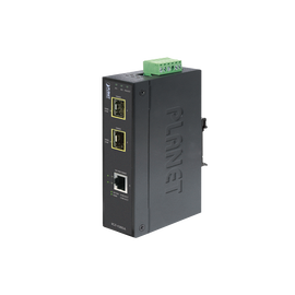 Convertidor de Medios Industrial 10/100/1000 Base-T a 2puertos 100/1000 Base-X SFP