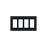 Placa de pared 4 espacio, para atenuador (dimmer), switch ó control remoto PICO inalámbrico.