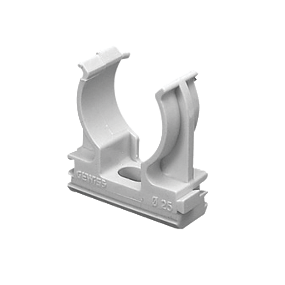 Soporte de presión (Abrazadera), PVC Auto-extinguible, abierto para tubería de 40 mm
