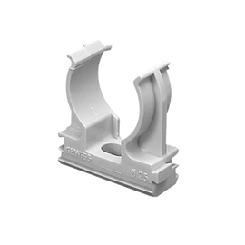 Soporte de presión (Abrazadera), PVC Auto-extinguible, abierto para tubería de 40 mm