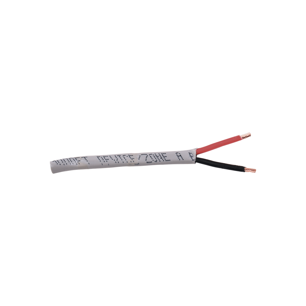 Bobina de 305 metros de Alambre, 14 AWG, 2 Conductores, tipo CM-CL2, de Color Gris para aplicaciones de alarmas de Intrusión / Automatización.