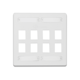 Placa de Pared Doble Modular 10G MAX de 8 Salidas, Color Blanco