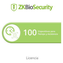 Licencia para ZKBiosecurity permite gestionar hasta 100 dispositivos para tiempo y asistencia