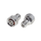 Adaptador en Línea, de N Hembra a (Mini) DIN 4.1-9.5 Macho, PIM -155 dBc, Bronce Blanco/ Plata/ Teflón.