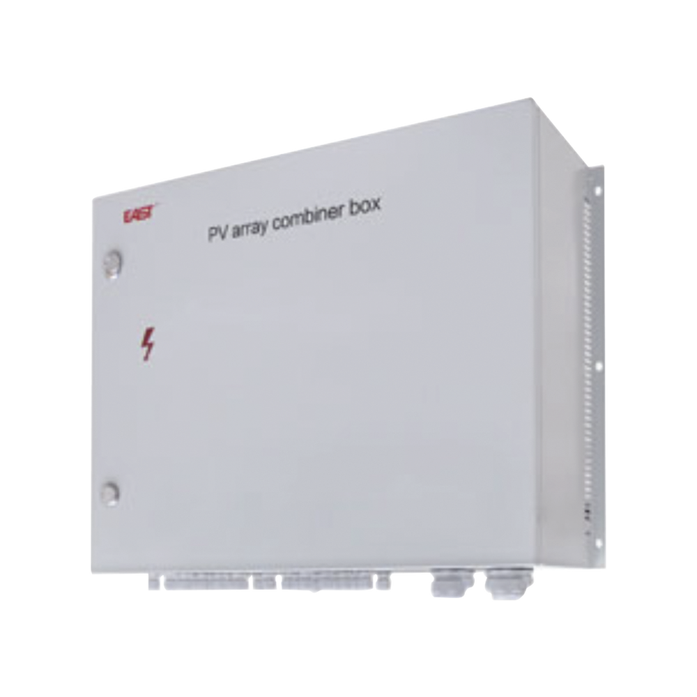 Caja combinadora de series fotovoltaicas, incluye diodos Anti-reversibles de corriente, ideal para instalaciones robustas donde las entradas del inversor no son suficientes.