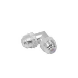 Adaptador Universal Macho UNIDAPT a Macho en Angulo Recto. Plata-Oro-Teflón.