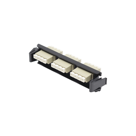 Placa acopladora de Fibra Óptica Quick-Pack, Con 3 Conectores LC Quad (12 Fibras), Para fibra Multimodo, Beige Placa acopladora de Fibra Óptica Quick-Pack, Con 3 Conectores LC Quad (12 Fibras), Para fibra Multimodo, Beige