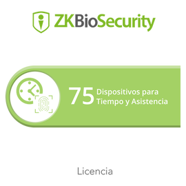 Licencia para ZKBiosecurity permite gestionar hasta 75 dispositivos para tiempo y asistencia