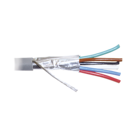 Bobina de 305 metros de cable 8 conductores, 22 AWG, tipo CMR, de color gris para aplicaciones en Alarmas de intrusión /Control de acceso/Interfonos y TV porteros/Automatización/Audio y Voceo.