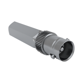 Conector BNC Hembra Roscable por Giro para Cable Coaxial RG-58/U, Níquel/ Plata/ Delrin.