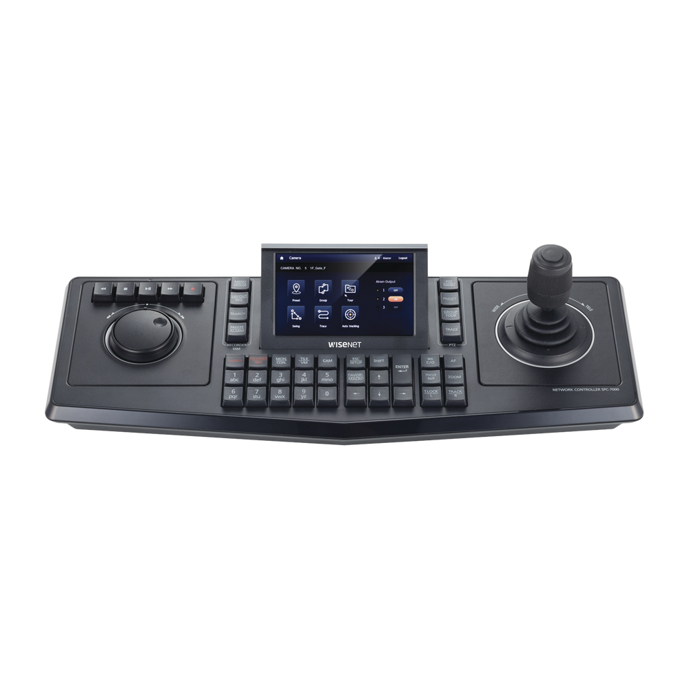 Controlador de domos PTZ y Camaras IP Wisenet, con pantalla LCD touch screen de 5