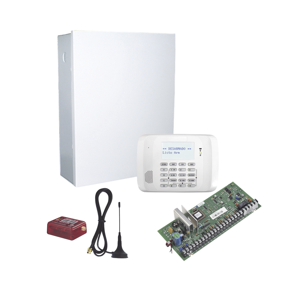 KIT de Panel de Alarma Hibrido/Teclado 6162RF Y Comunicador MN02LTEM - 2 años de servicio incluidos