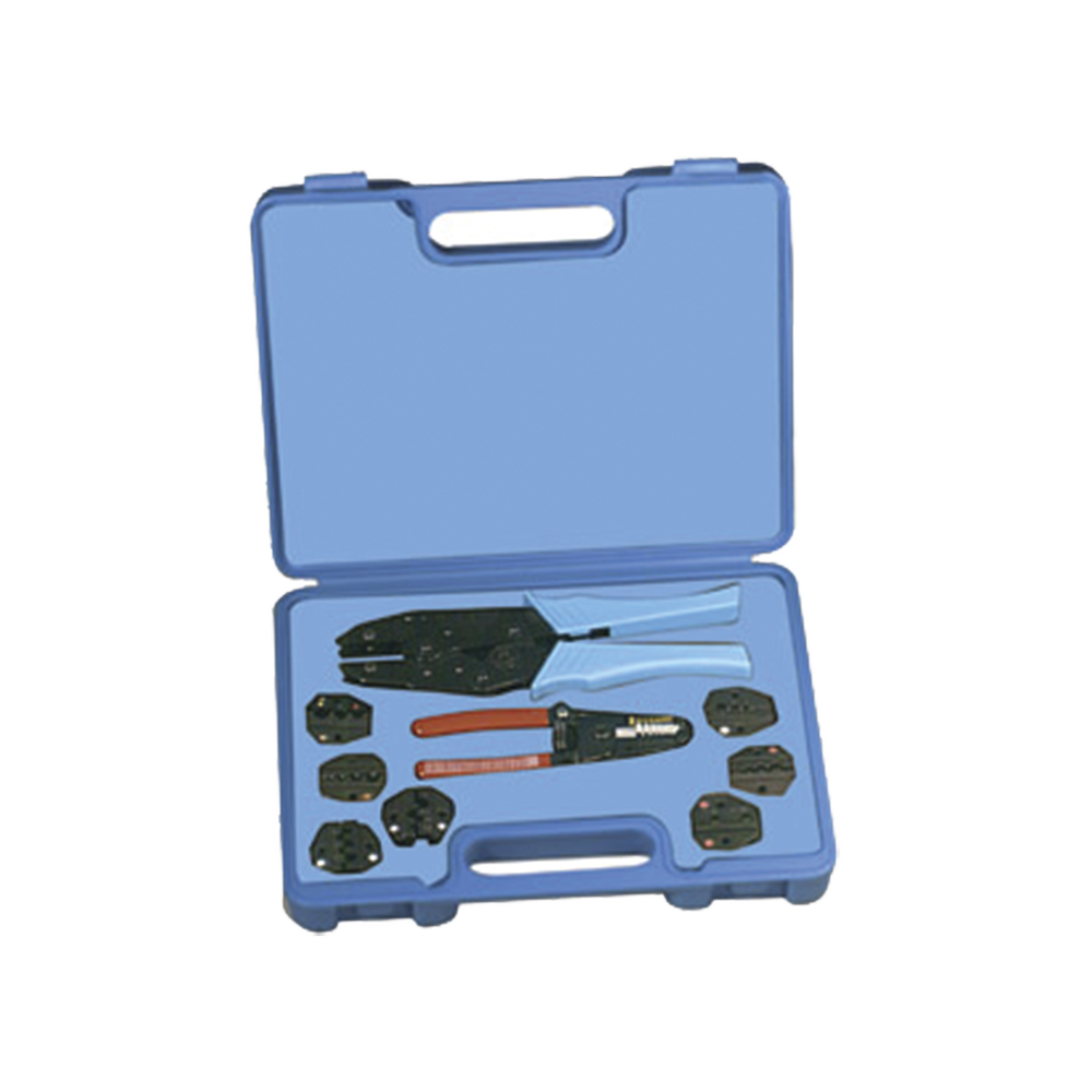 Kit en Estuche con 7 Muelas para Instalar Terminales en Cable Coax. y Pinzas RFA-4005-20 e Incluyen Desforradoras de Cable.